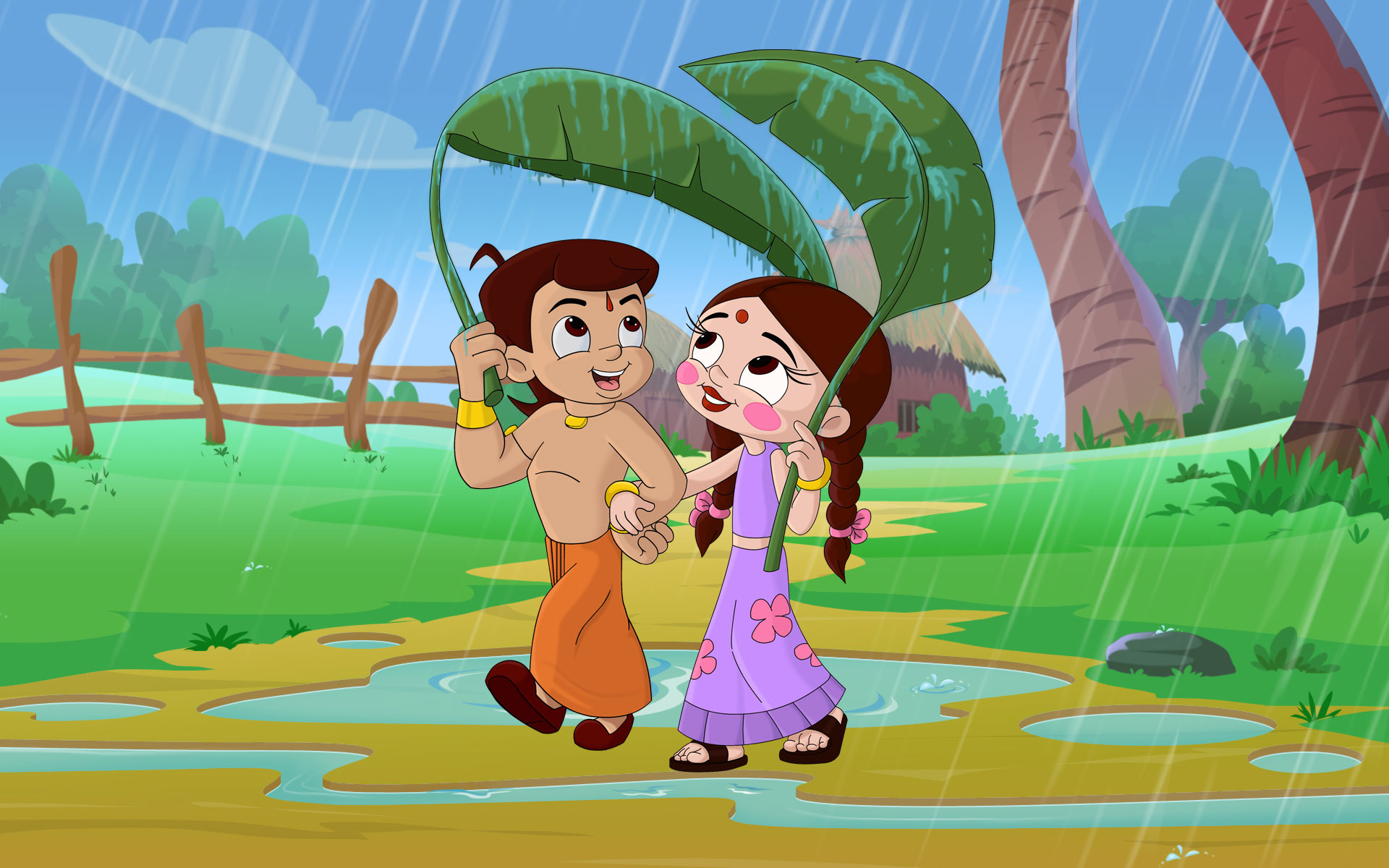 Chhota Bheem and Chutki Cartoons HD Wallpapers Downloads