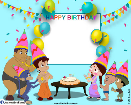 chhota bheem Birthday Wishes photo booth frame